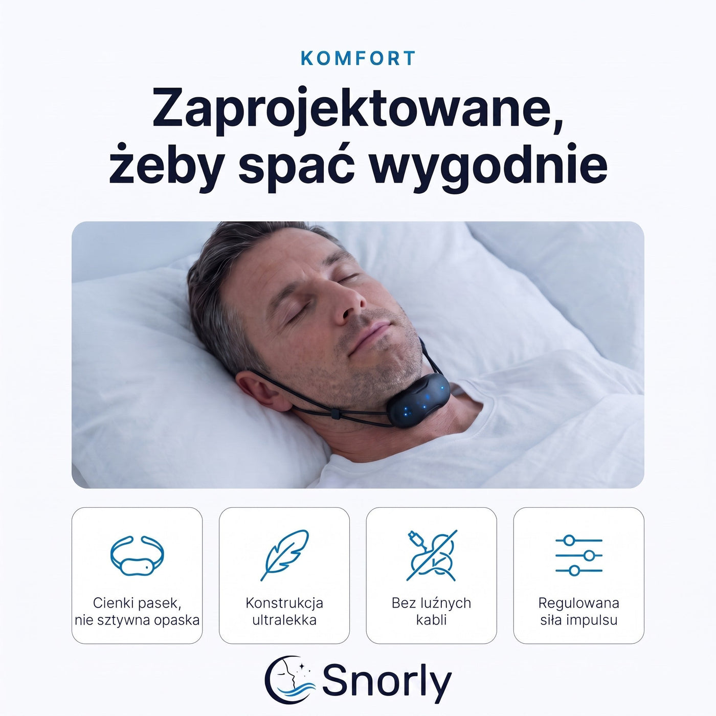 Snorly Pro – stymulator pod brodę na chrapanie