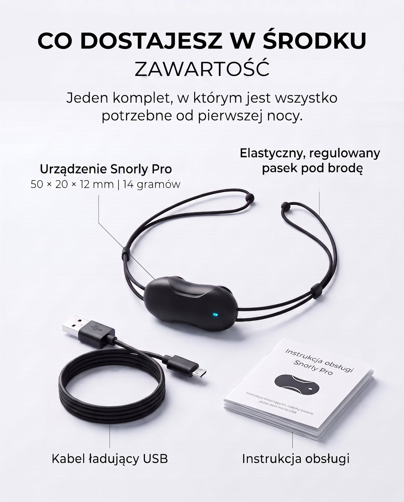 Snorly Pro – stymulator pod brodę na chrapanie